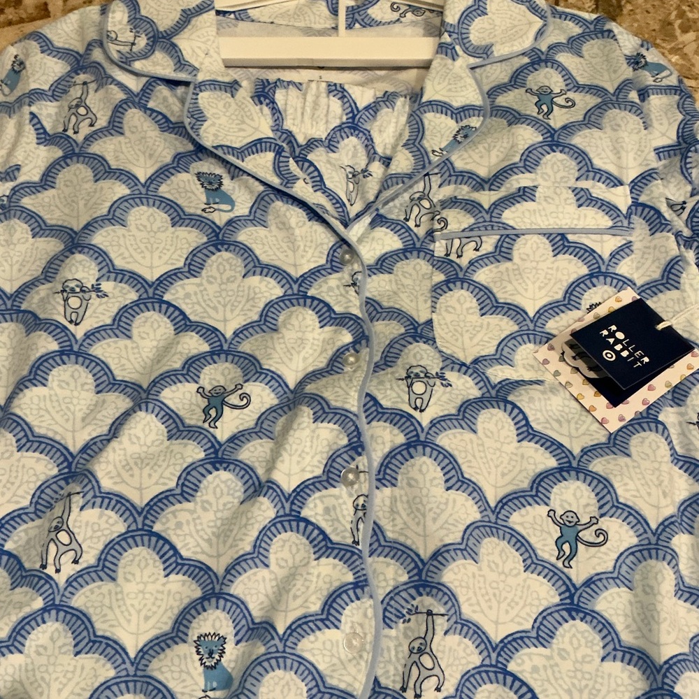Roller Rabbit X Target Pajama Shirts set womens size small,monkey sloth pattern